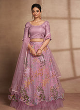 Purple Colour Lehenga Choli Looking Unique